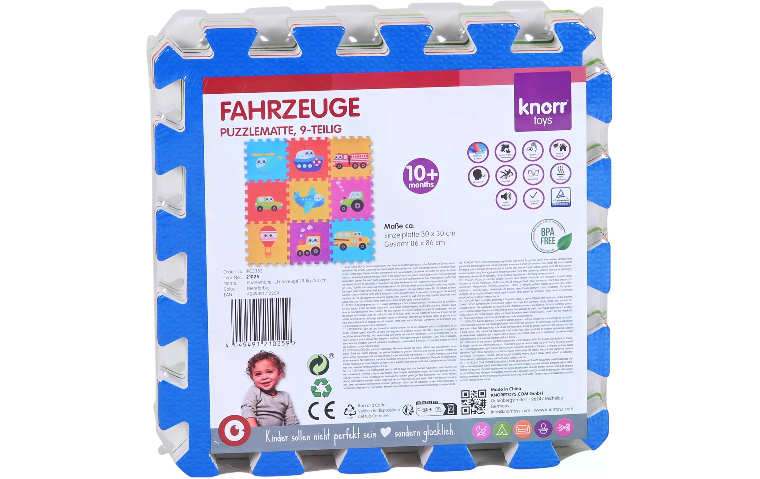 Knorrtoys Puzzlematte Fahrzeuge 9-teilig