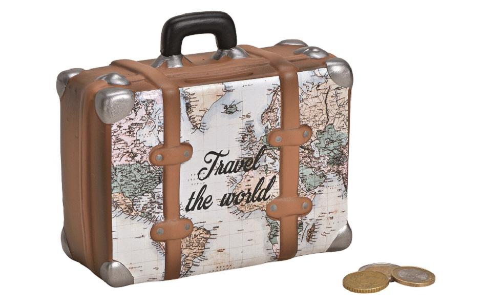 G. Wurm Spardose Koffer Landkarte 6 x 14 x 13 cm G. Wurm Spardose Koffer Landkarte 6 x 14 x 13 cm