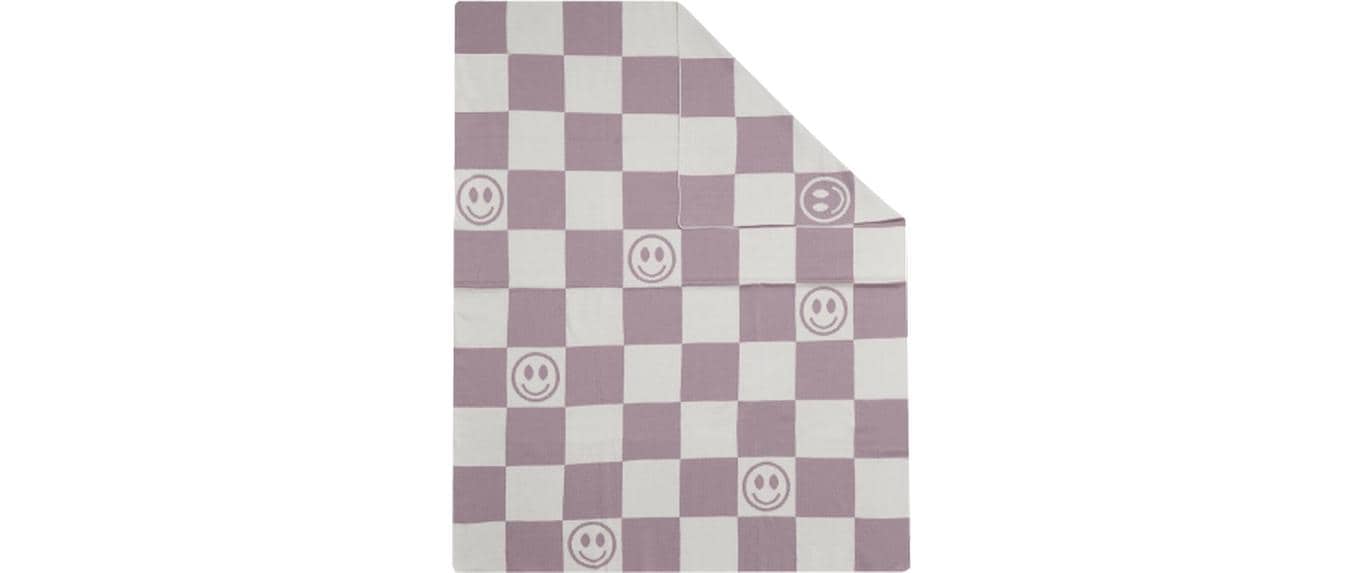 Kindsgut Kuscheldecke Smiley Flieder