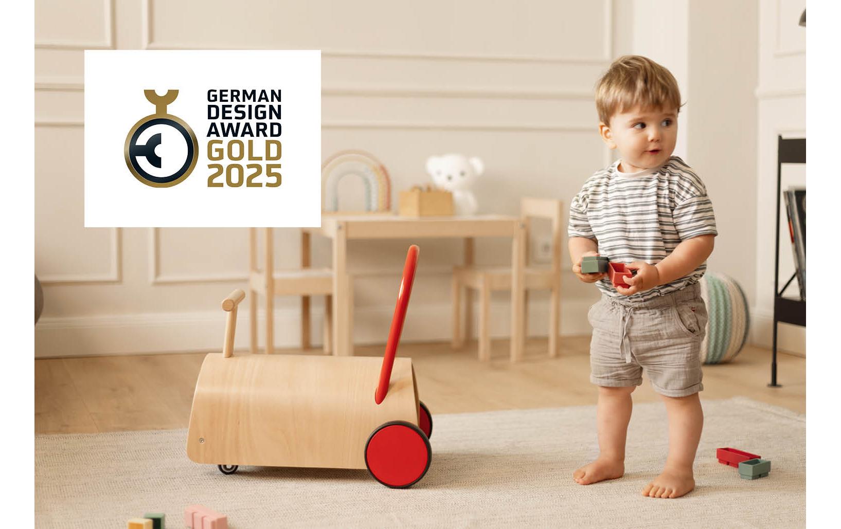 Pinolino Lauflernwagen und Rutscher Enzo, Natur/Rot