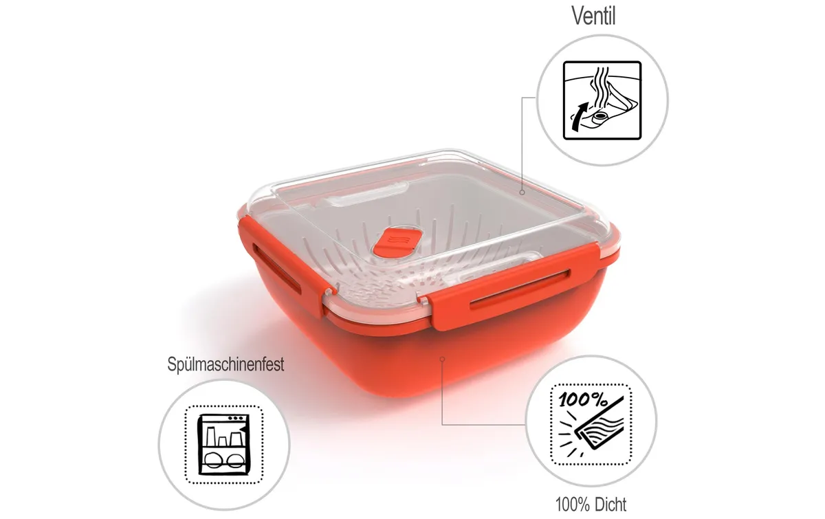 Rotho Mikrowellendose Memory Microwave 1.7 l, Rot