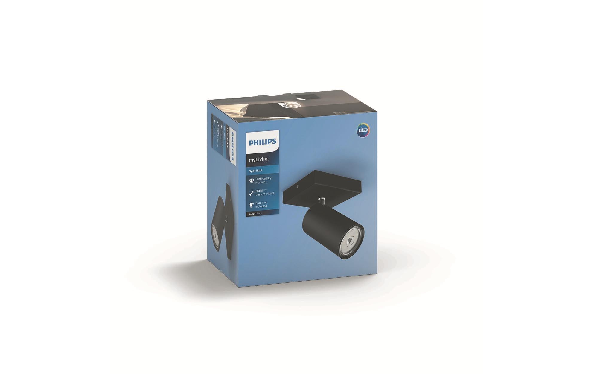 Philips Aufbauspot Kosipo GU10, 5.5W, Schwarz Philips Aufbauspot Kosipo GU10, 5.5W, Schwarz