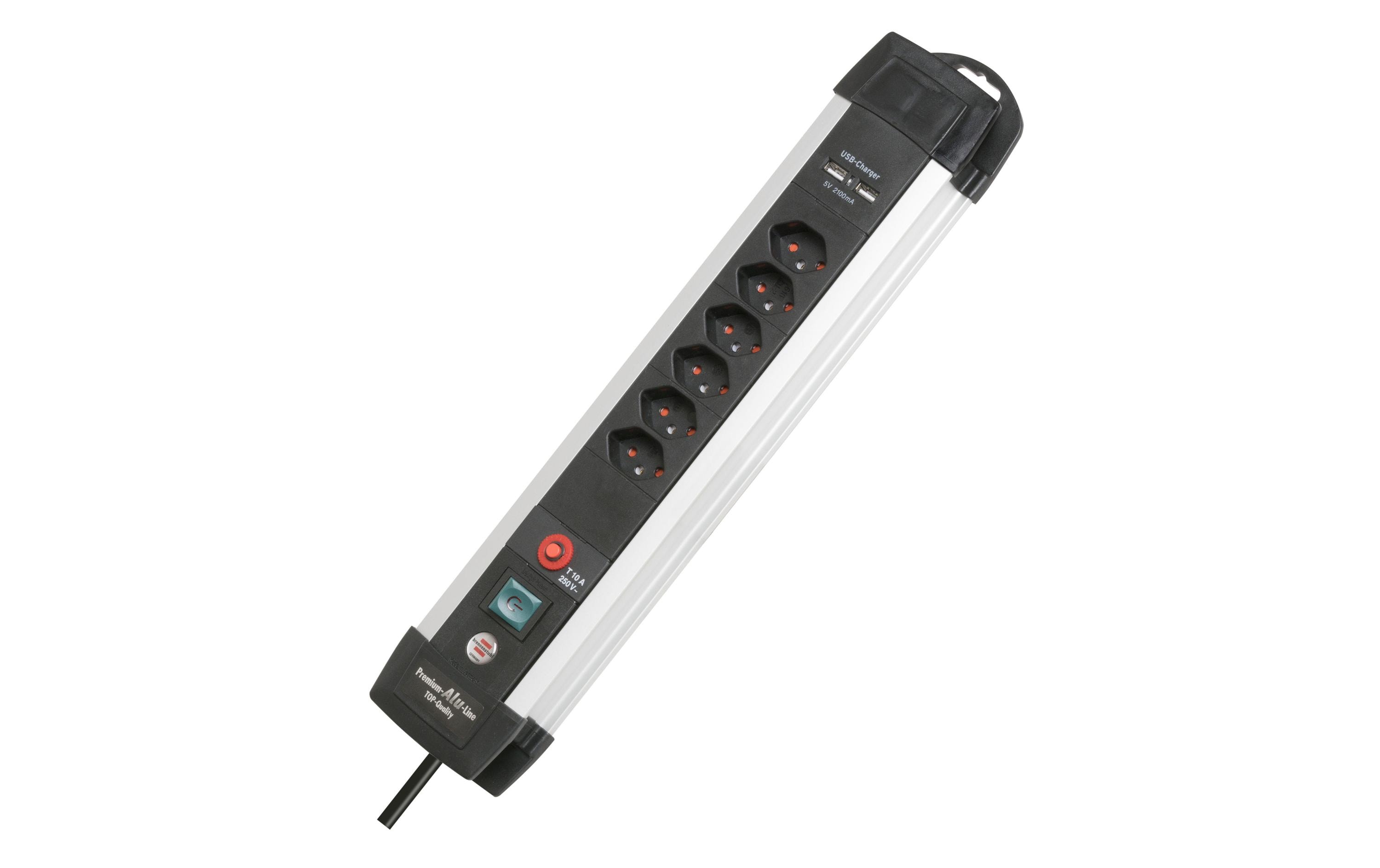 Brennenstuhl Steckdosenleiste Premium-Alu-Line 6x T13 mit USB