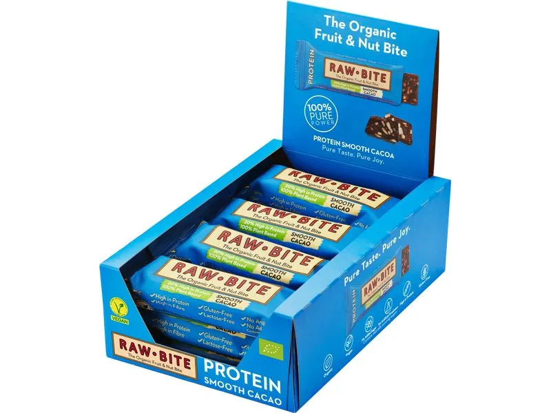 Rawbite Rohkostriegel Protein Smooth Cacao 12 x 45 g Rawbite Rohkostriegel Protein Smooth Cacao 12 x 45 g