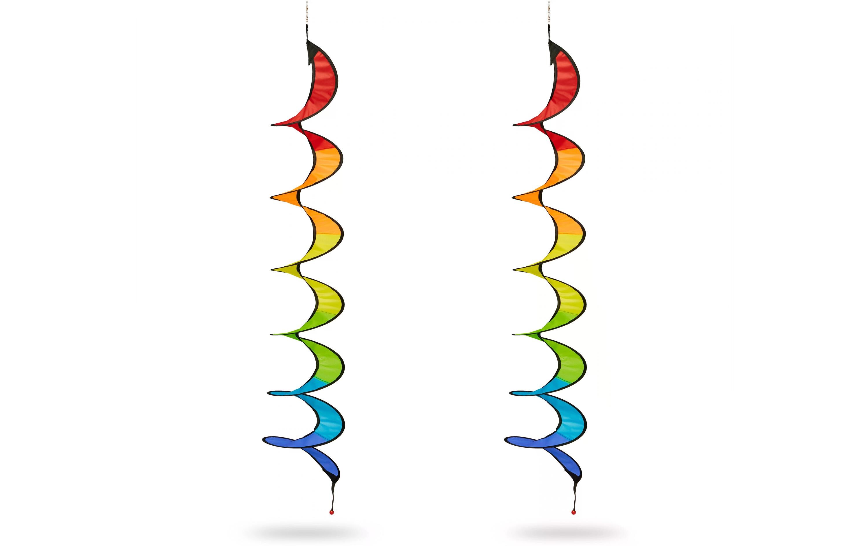 relaxdays Windrad Regenbogen 2er Set 130 cm