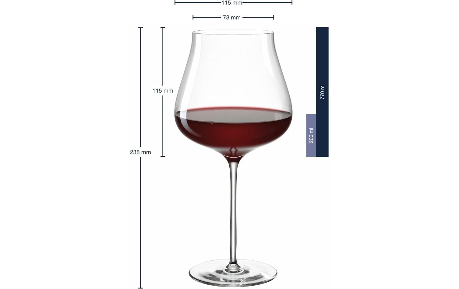 Leonardo Rotweinglas Brunelli 770 ml, 6 Stück, Transparent