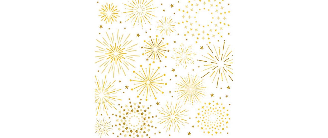 Braun + Company Weihnachtsservietten Firework white Beige, 20 Stück