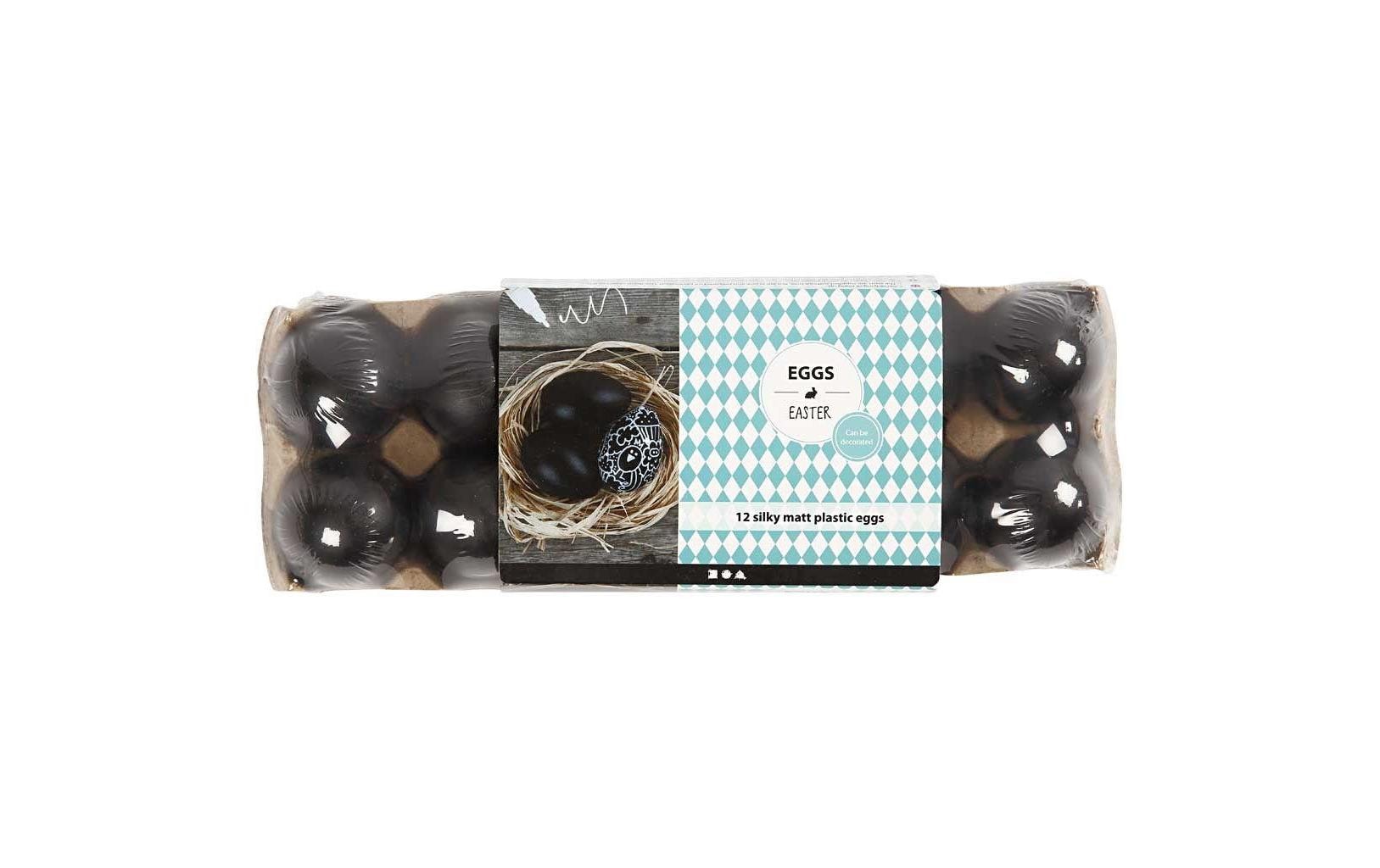Creativ Company Ostereier 12 Stück, Schwarz
