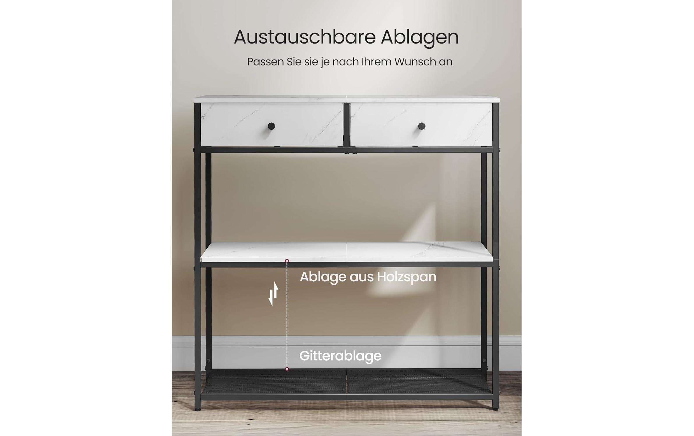 VASAGLE Konsolentisch 24 x 79.9 cm, Weiss/Schwarz