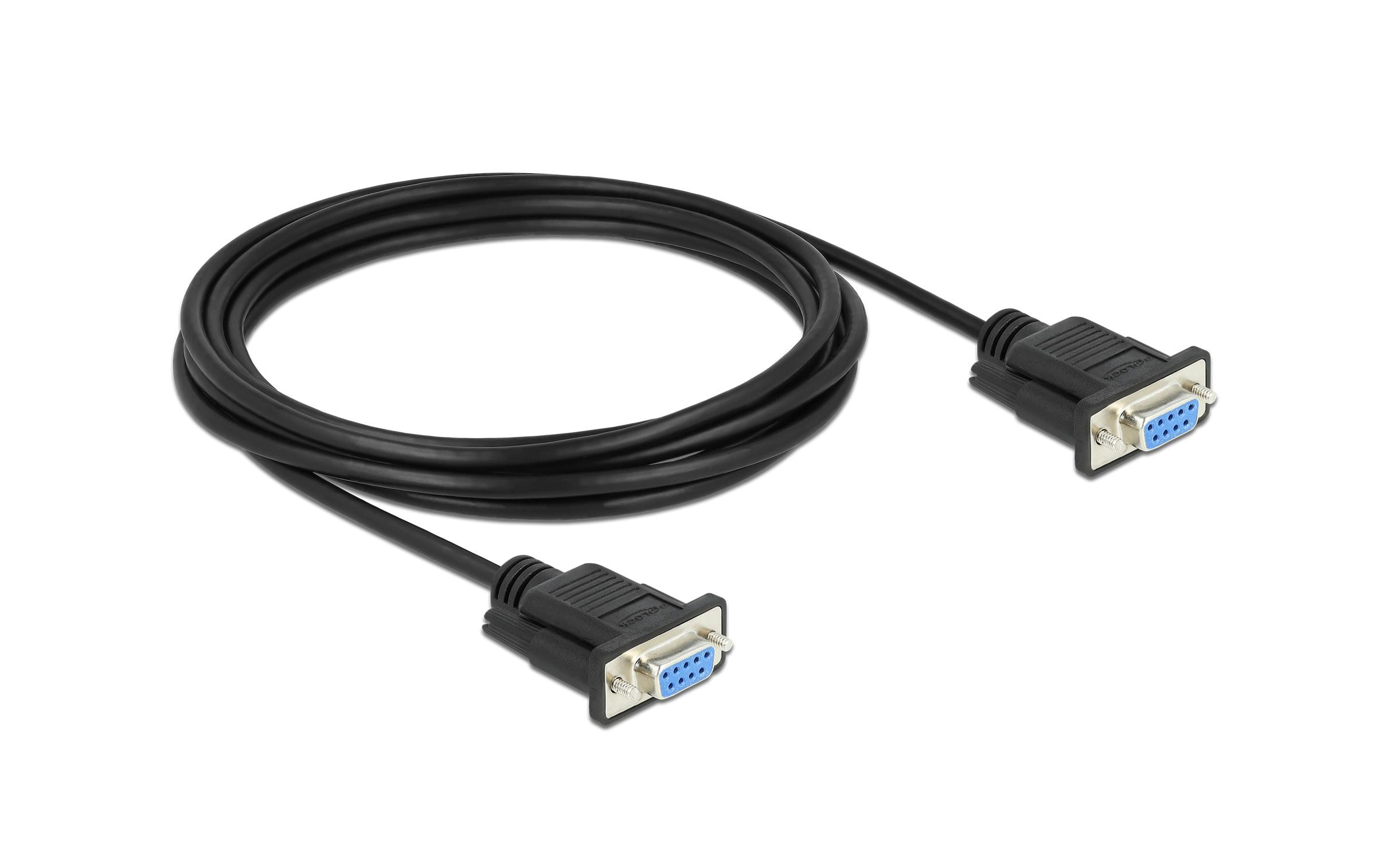Delock Anschlusskabel Nullmodem RS-232 DB9, (f-f) 3 m Delock Anschlusskabel Nullmodem RS-232 DB9, (f-f) 3 m