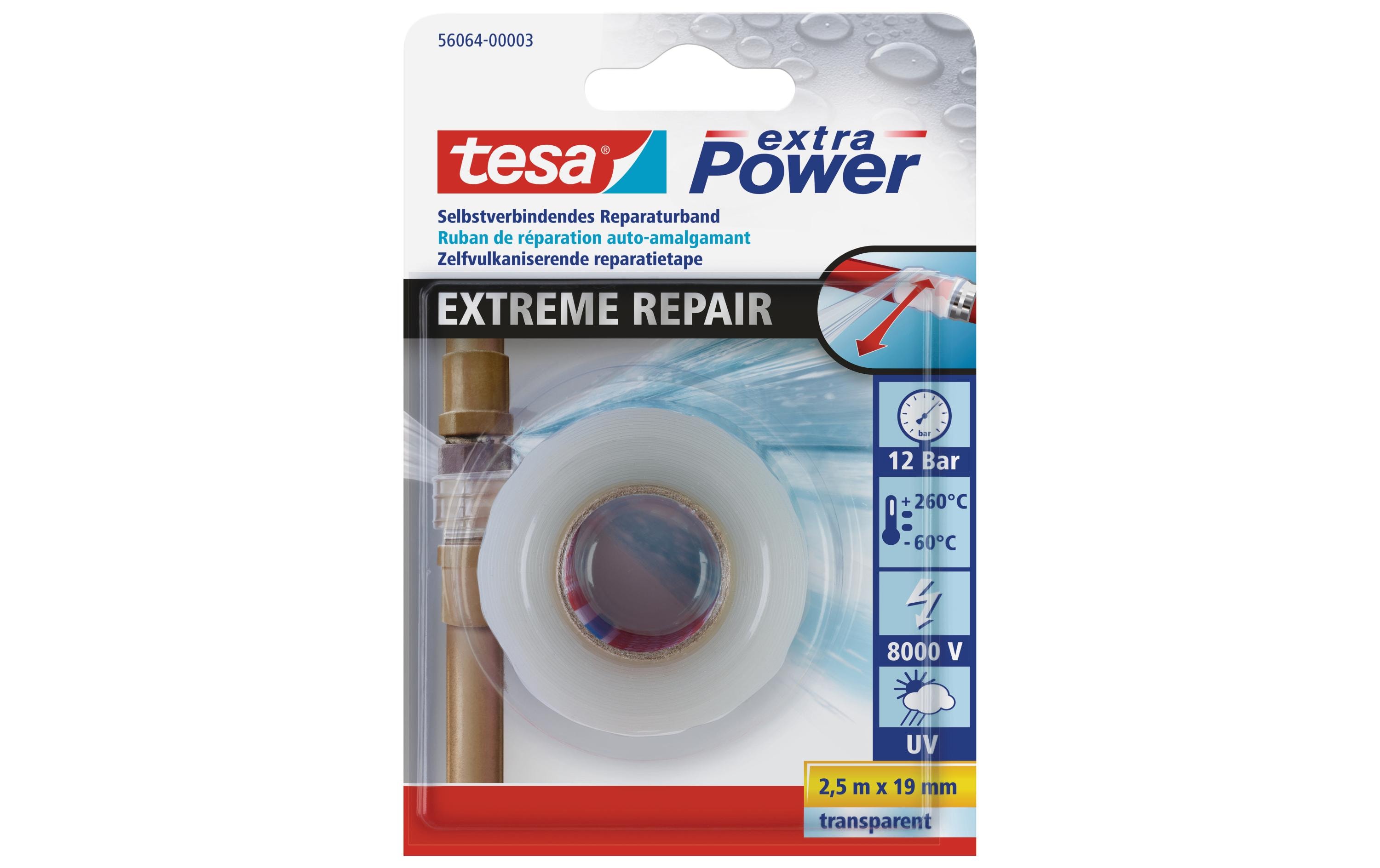 tesa Dichtungsband Extreme Repair 2.5 m x 19 mm Transparent tesa Dichtungsband Extreme Repair 2.5 m x 19 mm Transparent