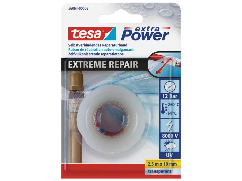 tesa Dichtungsband Extreme Repair 2.5 m x 19 mm Transparent tesa Dichtungsband Extreme Repair 2.5 m x 19 mm Transparent