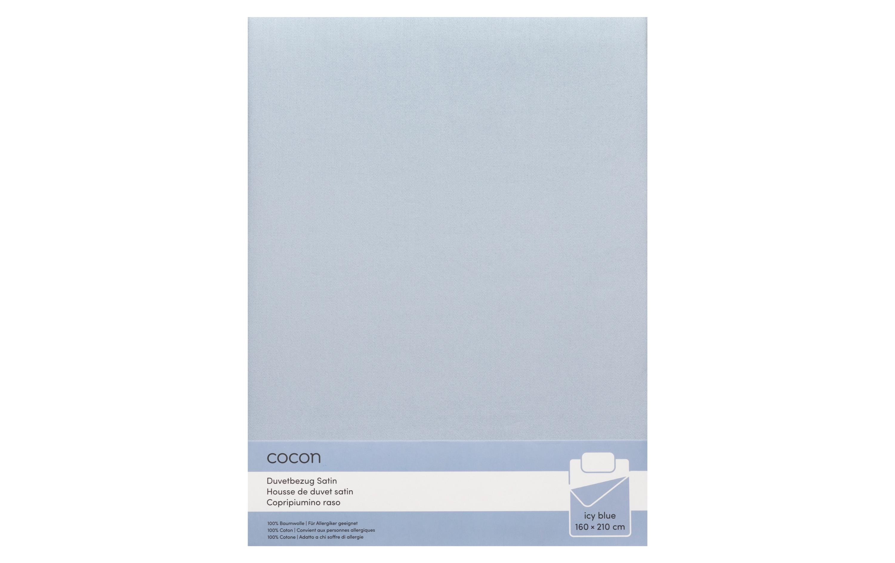 COCON Duvetbezug Satin 160 x 210 cm, Eisblau