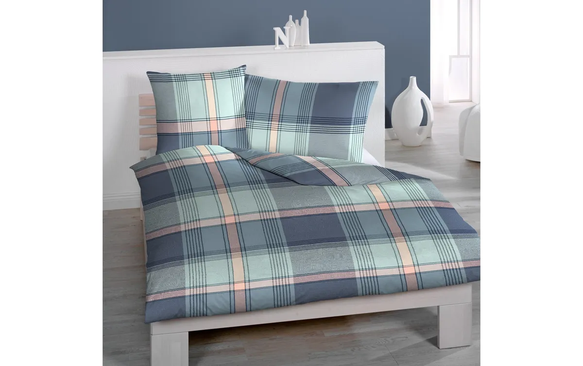 Home Fashion Duvetbezug Satin bedruckt Nickel 160 x 210 cm