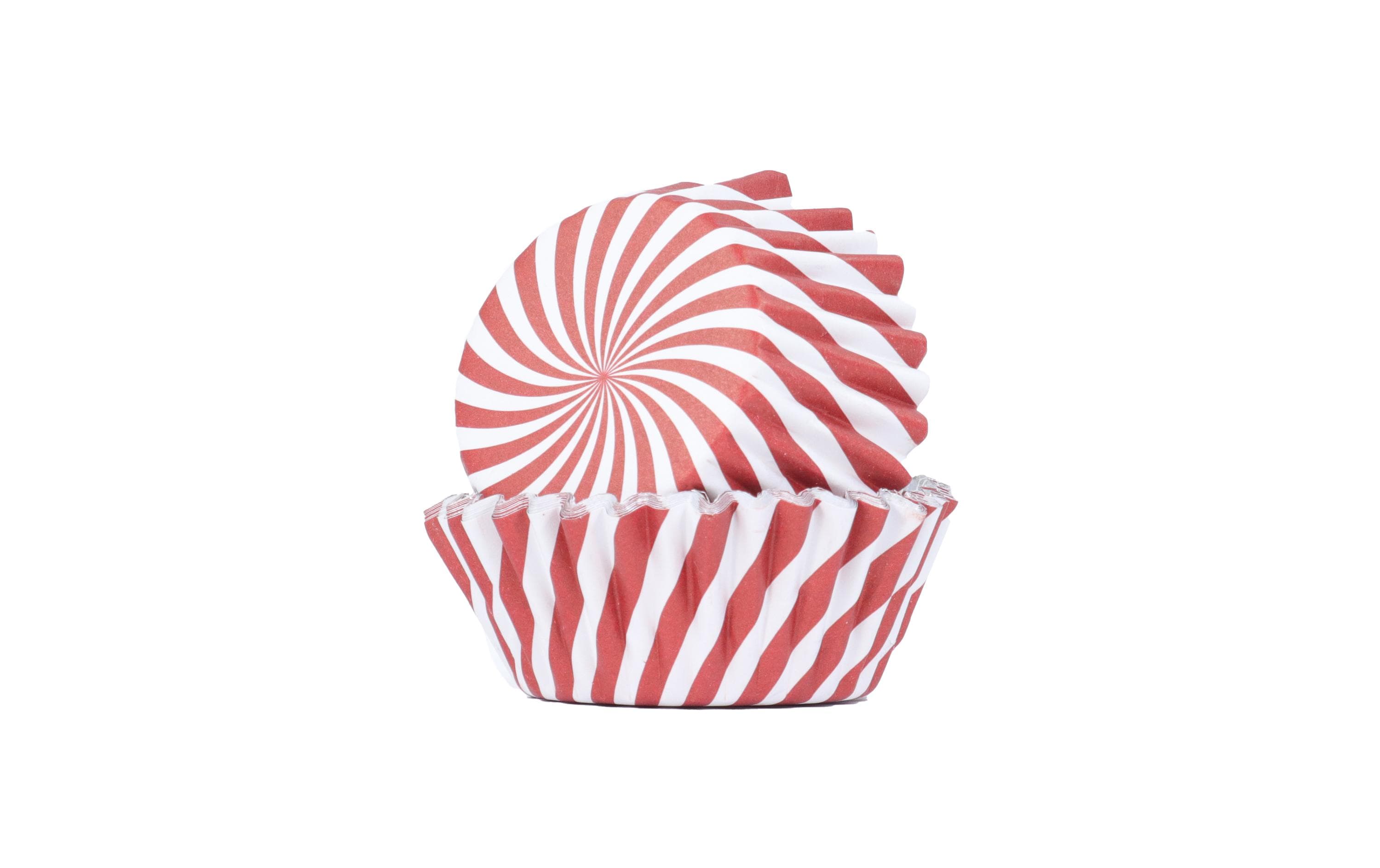PME Muffin-Backform Zuckerstange 30 Stück, Rot/Weiss