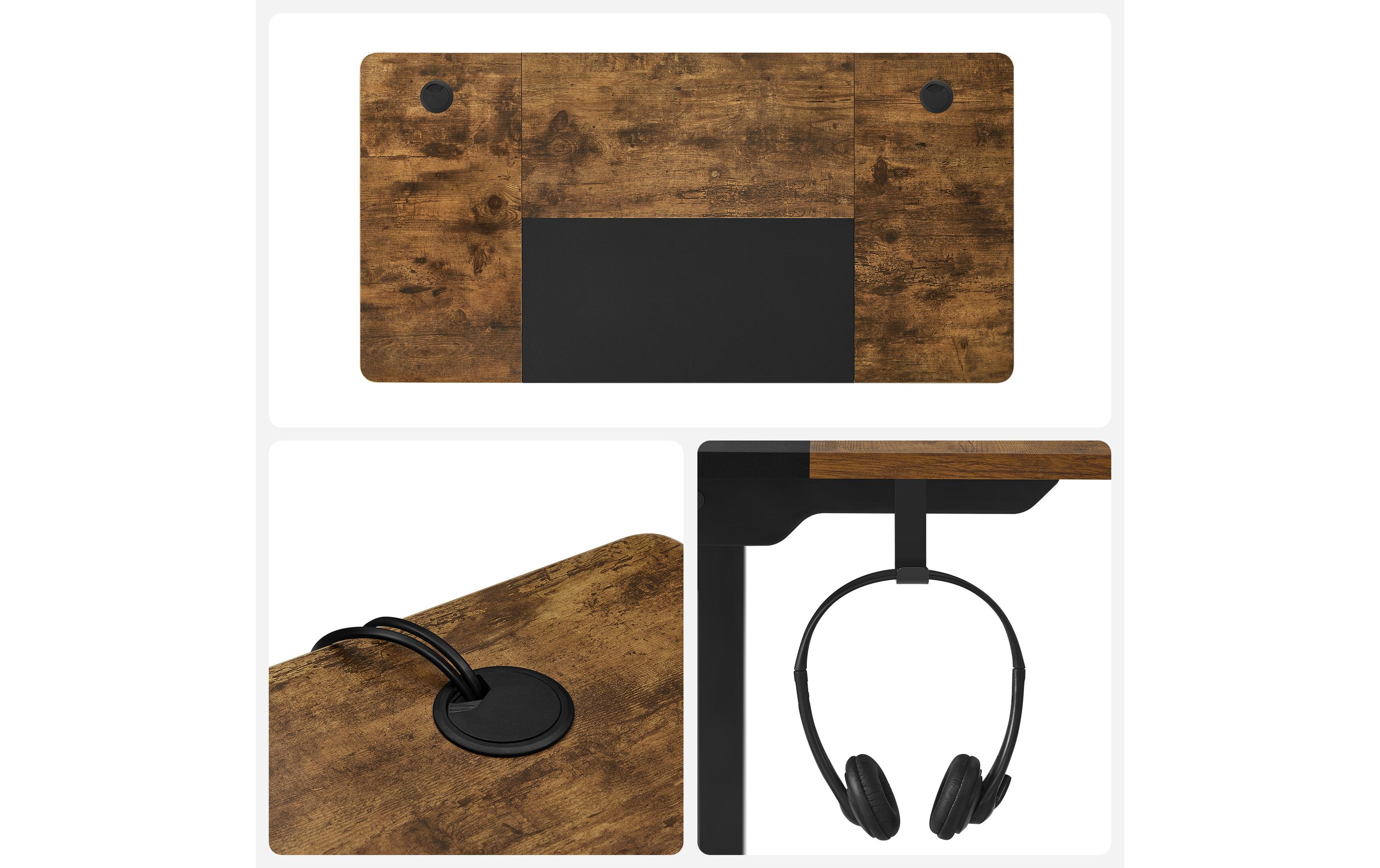 Songmics Stehtisch 120 x 60 cm, Vintagebraun-Schwarz