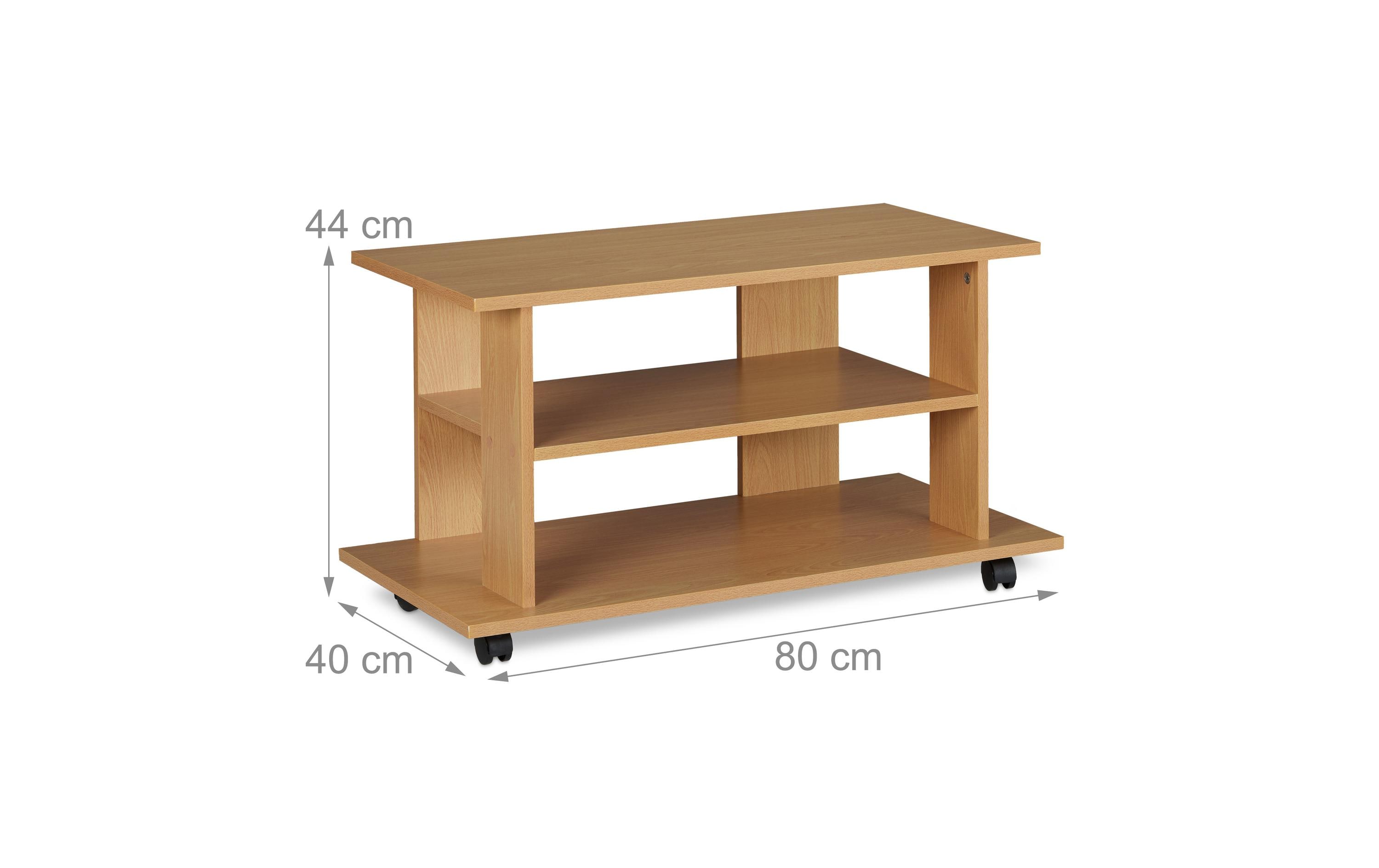 relaxdays TV-Möbel mit Rollen, 80 x 40 cm, Hellbraun relaxdays TV-Möbel mit Rollen, 80 x 40 cm, Hellbraun