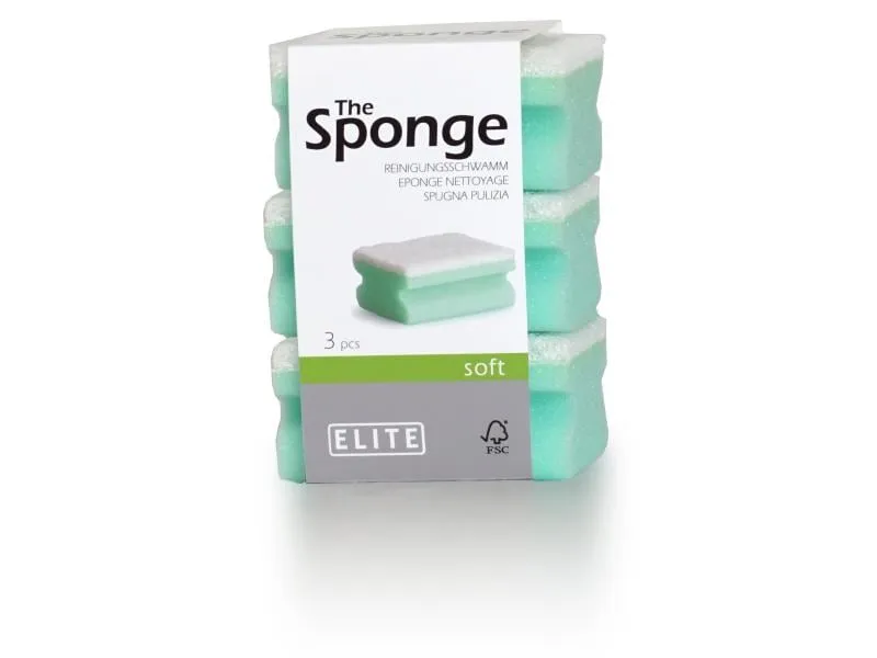 Elite Schwamm Soft 3 Stück, Blau/Weiss Elite Schwamm Soft 3 Stück, Blau/Weiss