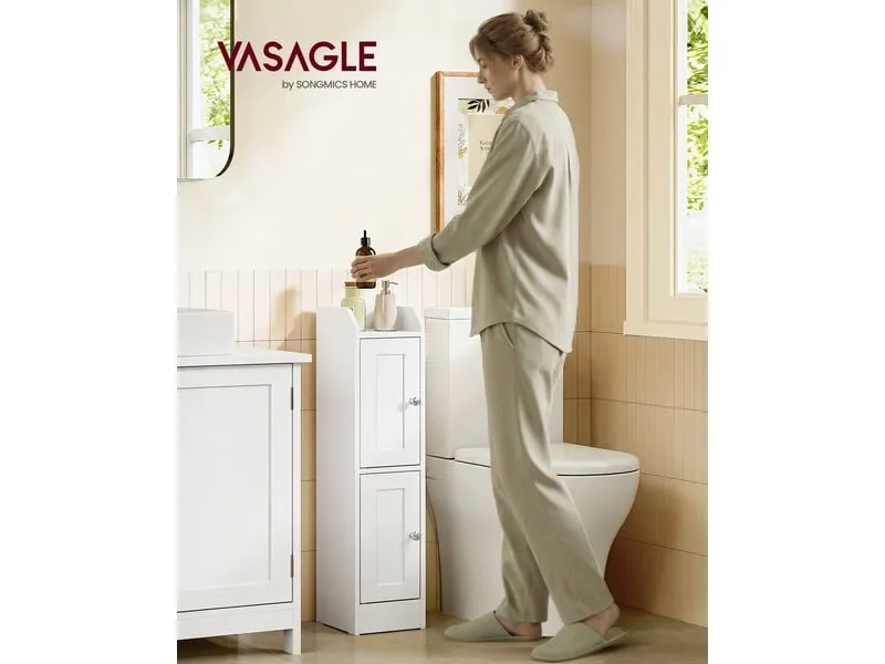 VASAGLE Kommode Landhausstil 20 x 80 cm, Weiss VASAGLE Kommode Landhausstil 20 x 80 cm, Weiss