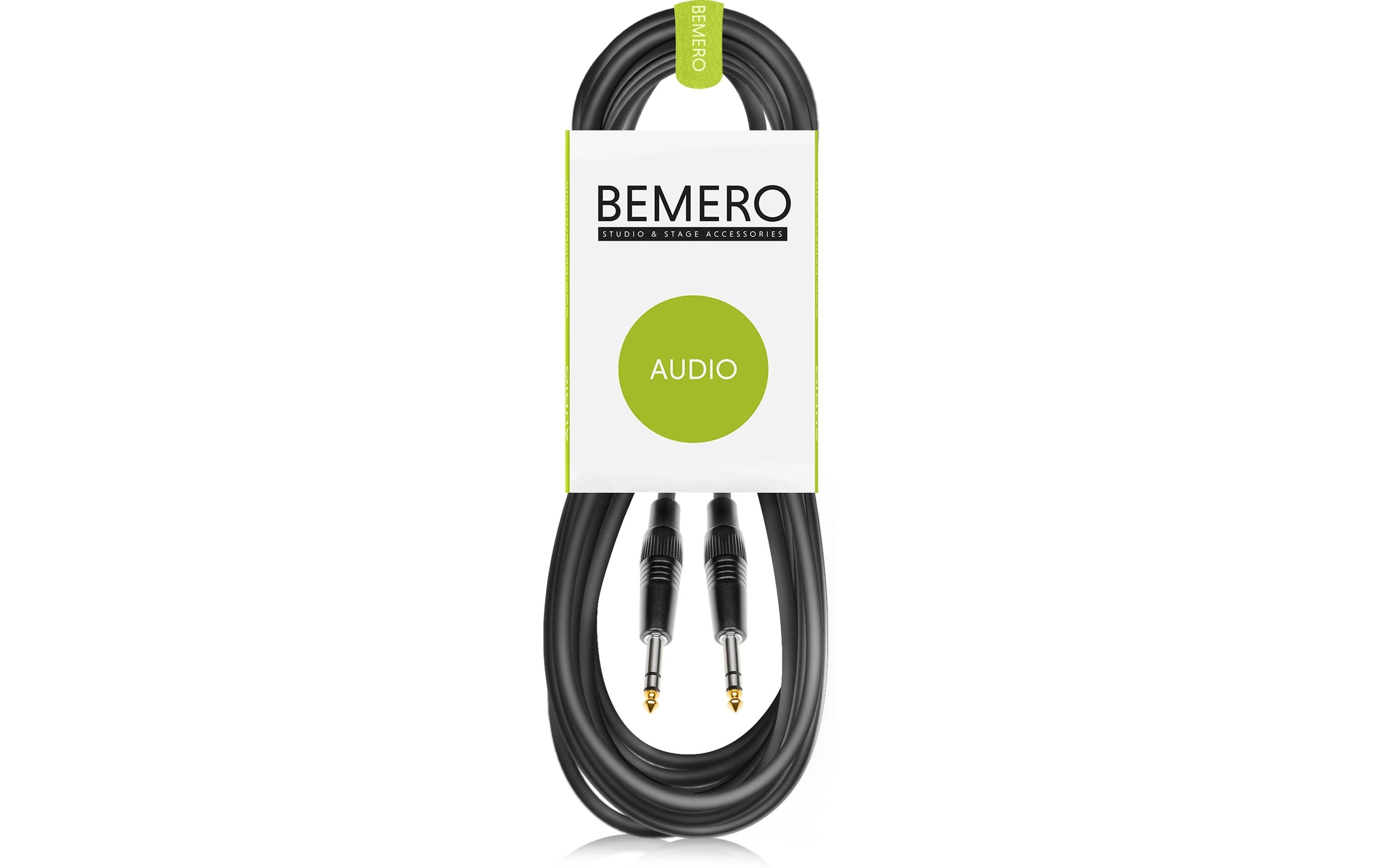Bemero Audio-Kabel 6.3 Klinken - 6.3 Klinken 3 m, Schwarz Bemero Audio-Kabel 6.3 Klinken - 6.3 Klinken 3 m, Schwarz