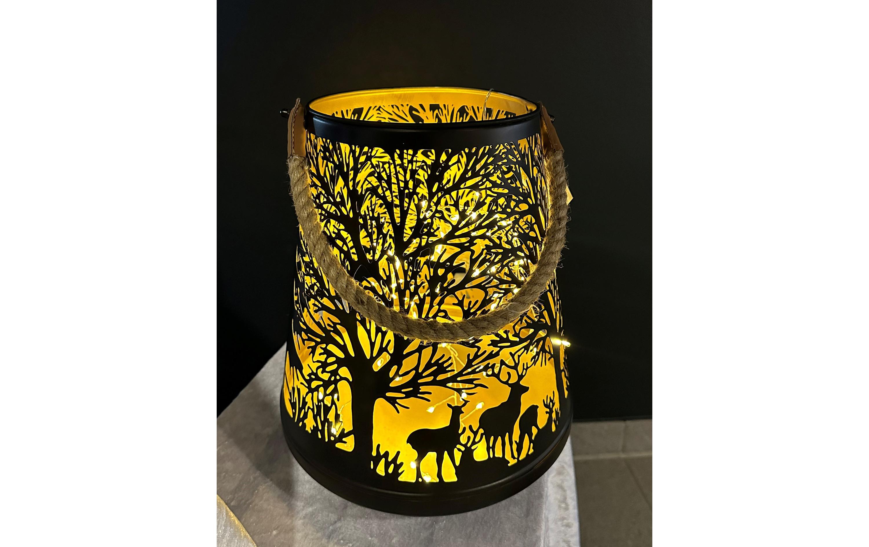 Dameco Laterne Forest 31 cm, Gold/Schwarz