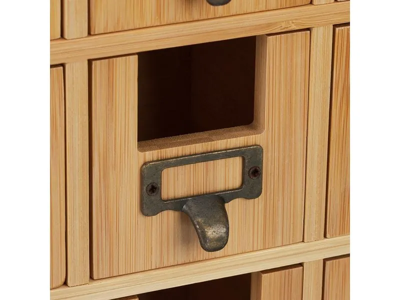 relaxdays Teebeutel-Box Hellbraun/Kupfer