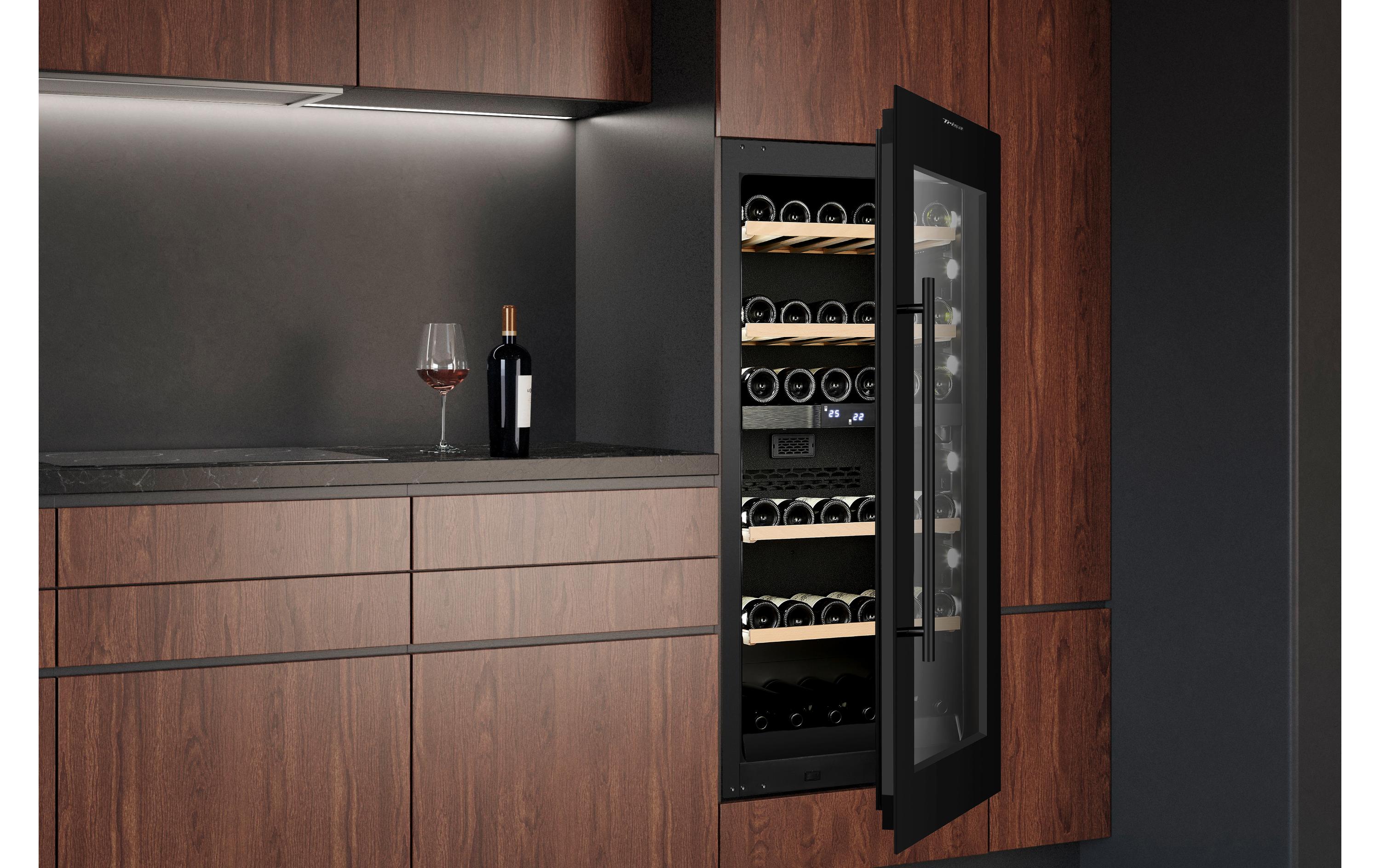 Trisa Einbauweinkühlschrank Dual Zone Schwarz, Rechts