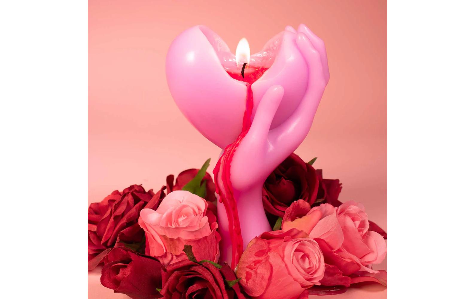 54Celsius Kerze Heart Burn 18.4 cm x 7.6 cm, Rosa