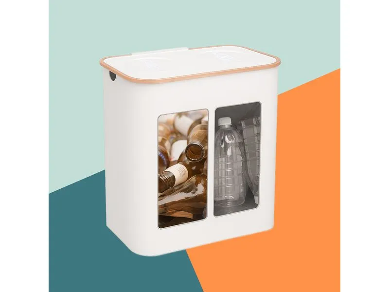 relaxdays Recyclingbehälter 170 L Weiss