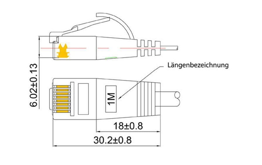SLIM Slimpatchkabel RJ-45 - RJ-45, Cat 6, UTP, 5 m, Orange