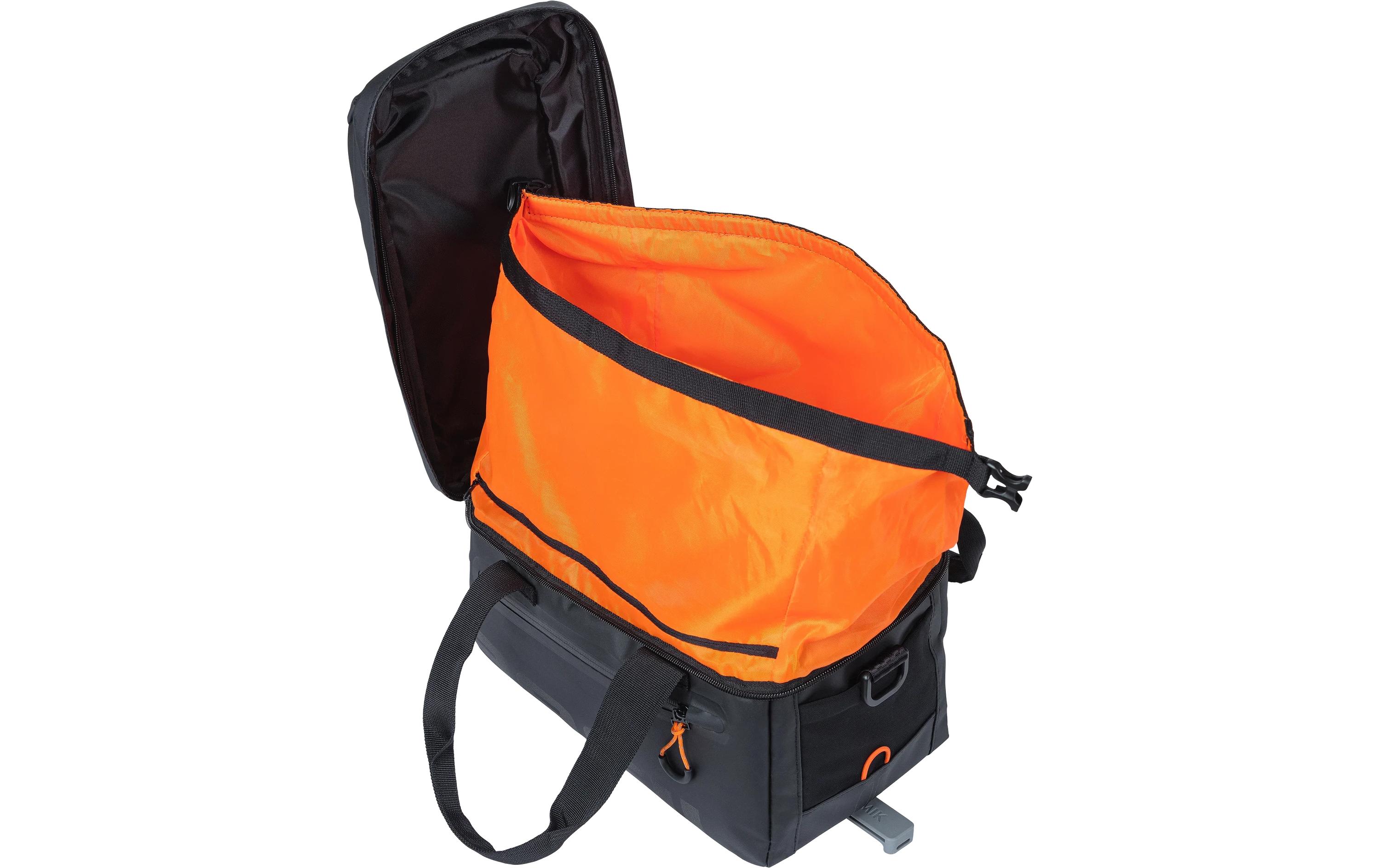 BASIL Gepäckträgertasche Miles Tarpaulin MIK 7 l, Schwarz/Orange