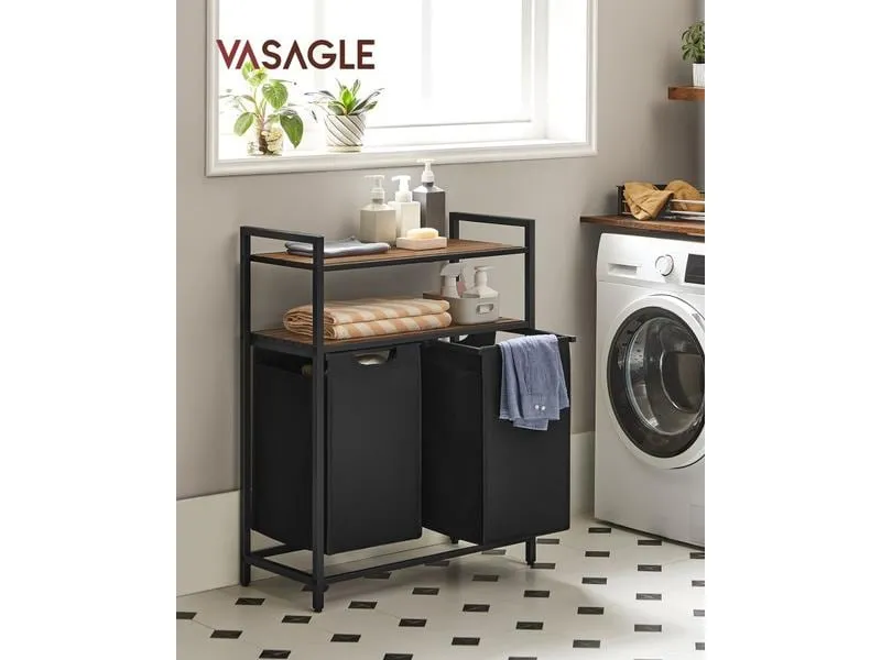 VASAGLE Wäschekorb 46 l, Schwarz VASAGLE Wäschekorb 46 l, Schwarz
