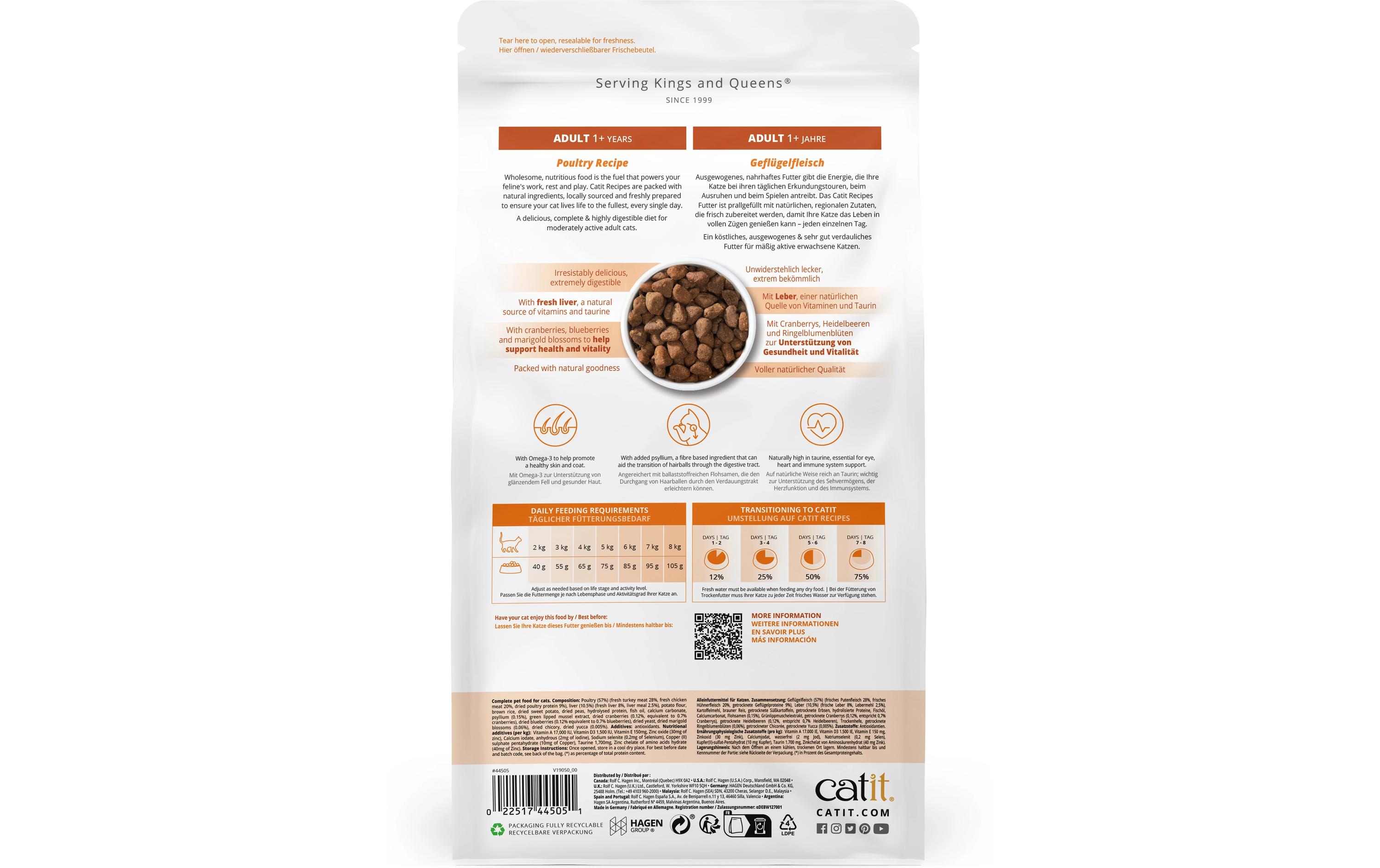 Catit Trockenfutter Adult Geflügel 2 kg