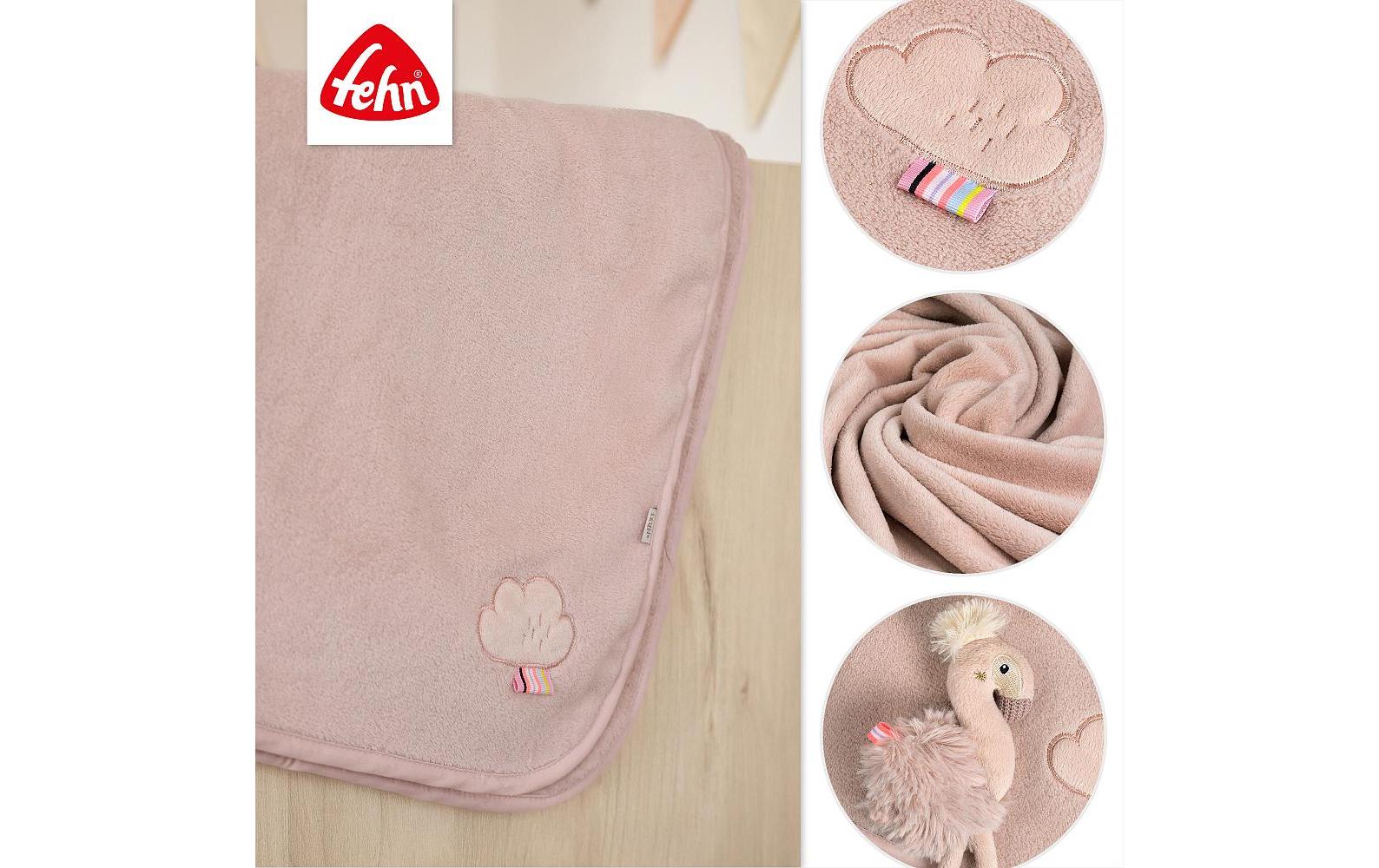 fehn Geschenkset Kuscheldecke Flamingo