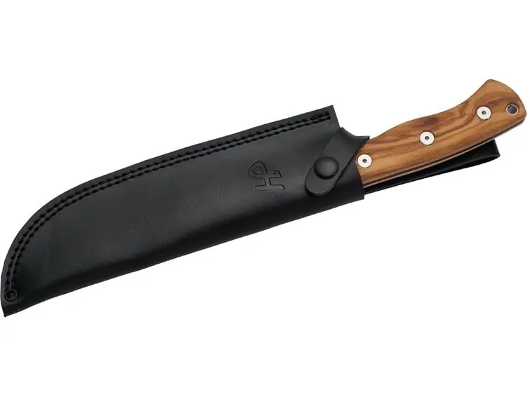 Herbertz Bushcraft- und Survivalmesser D2 Olivenholz