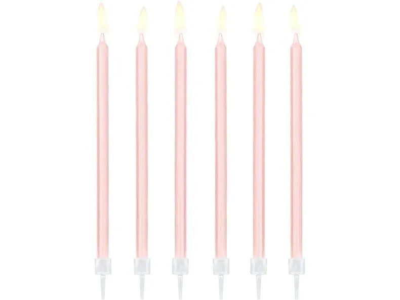 Partydeco Geburtstagskerzen Hellrosa Wachs 14 cm