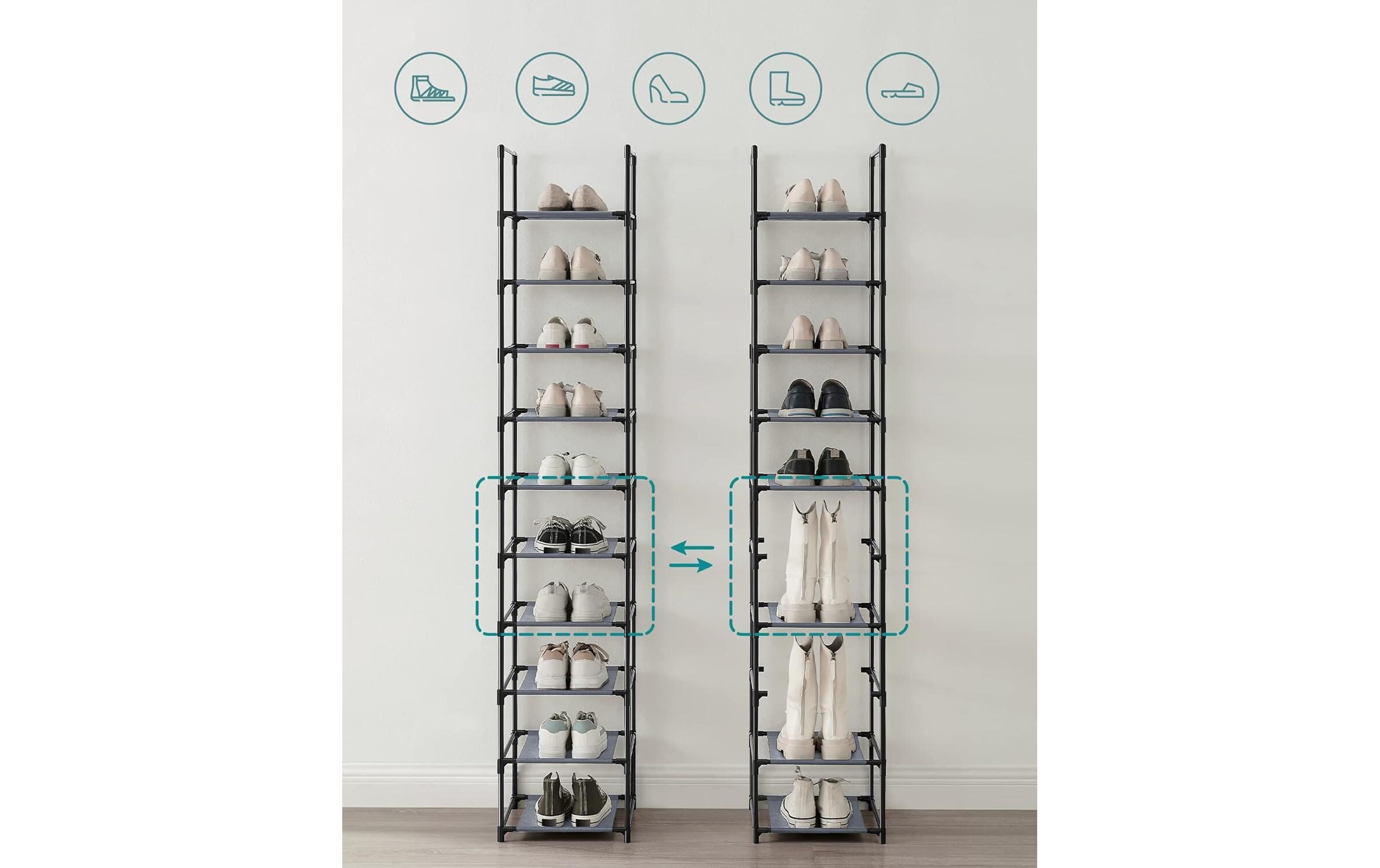 Songmics Schuhregal 33 x 173 cm, Grau