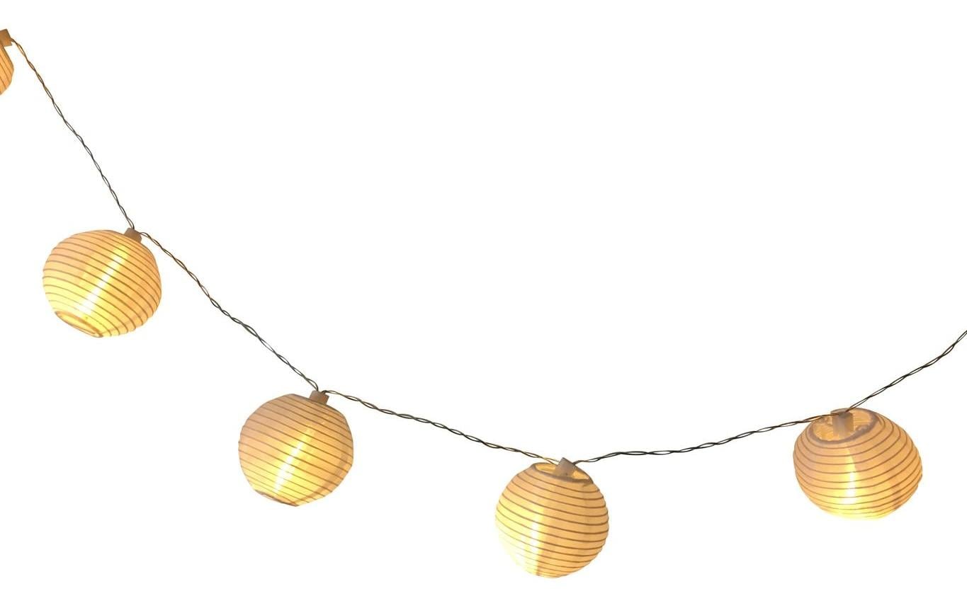 Dameco LED Solar Lichterkette mit 10 weissen Nylon Balls Dameco LED Solar Lichterkette mit 10 weissen Nylon Balls