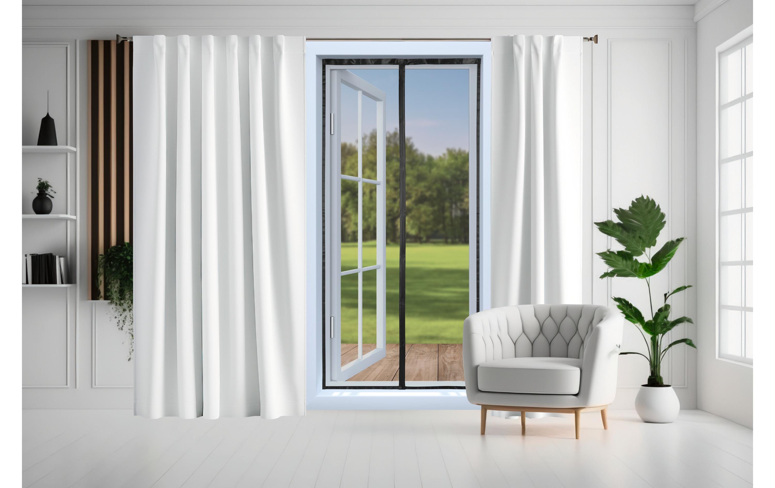 EASYmaxx Tür-Moskitonetz Strong Click, 100 x 210 cm, schwarz