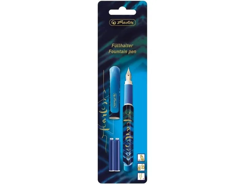 Herlitz Füllfederhalter New Batik Fearless Medium (M), Blau