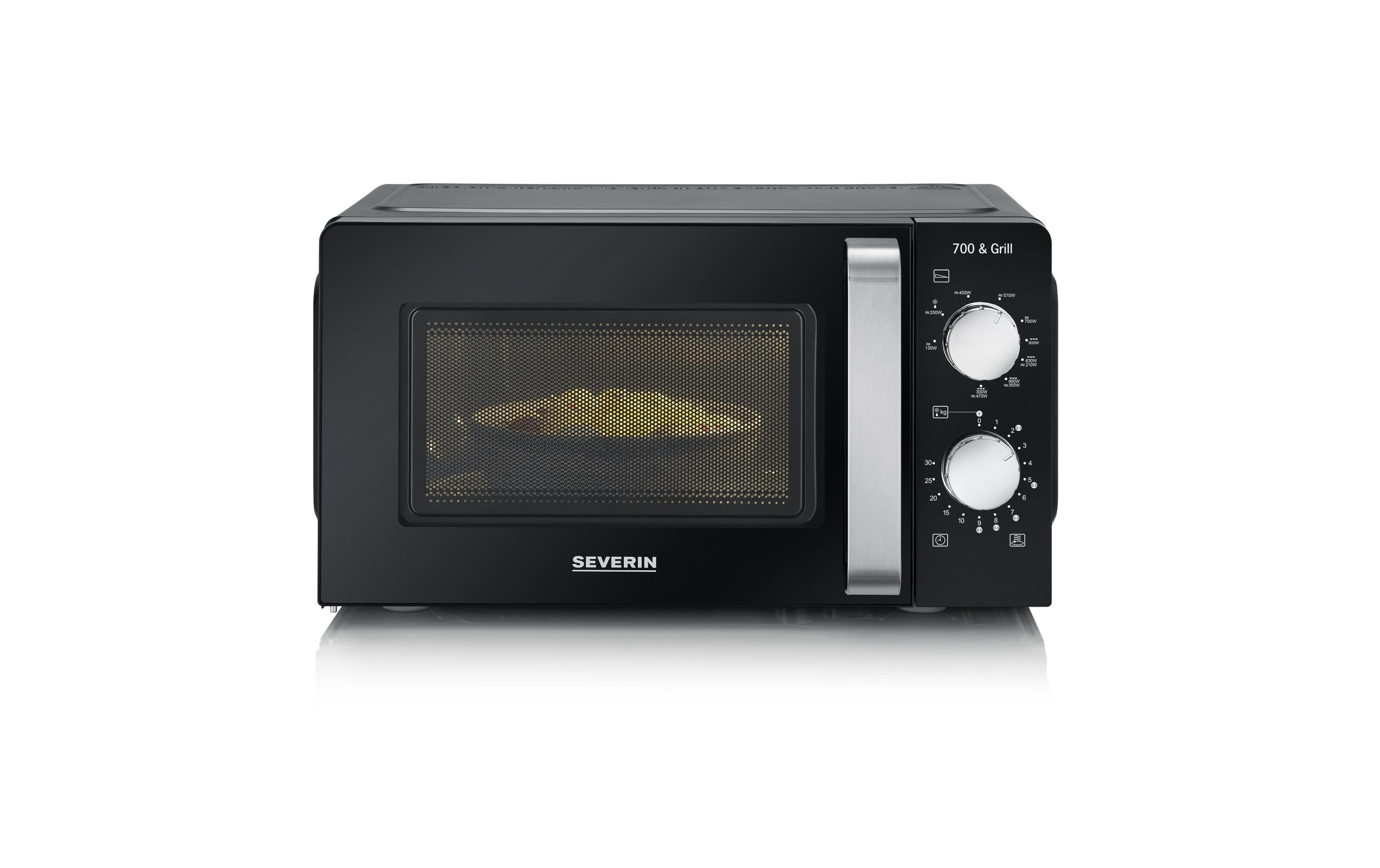 Severin Mikrowelle mit Grill MW 7781 Schwarz/Silber