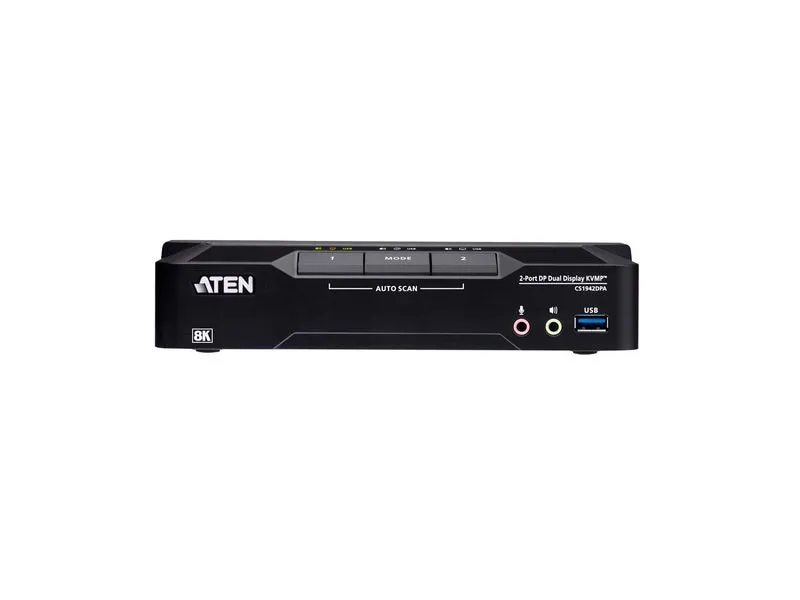 Aten Aten KVM-Switch 2-fach Audio/DP/USB 3.0, 8K, Dual Display