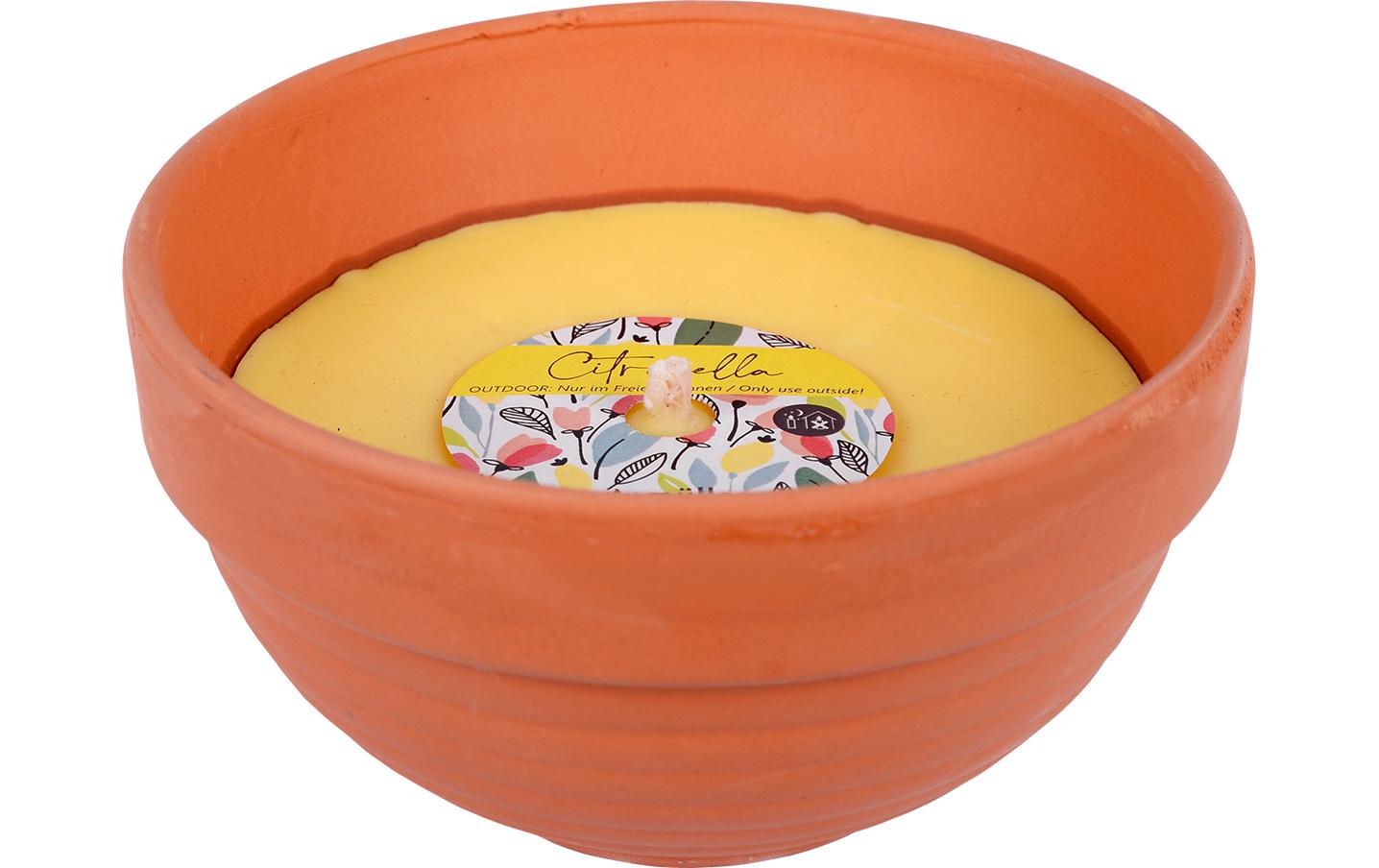 müller Kerzen Gartenkerze Citronella in Tonschale