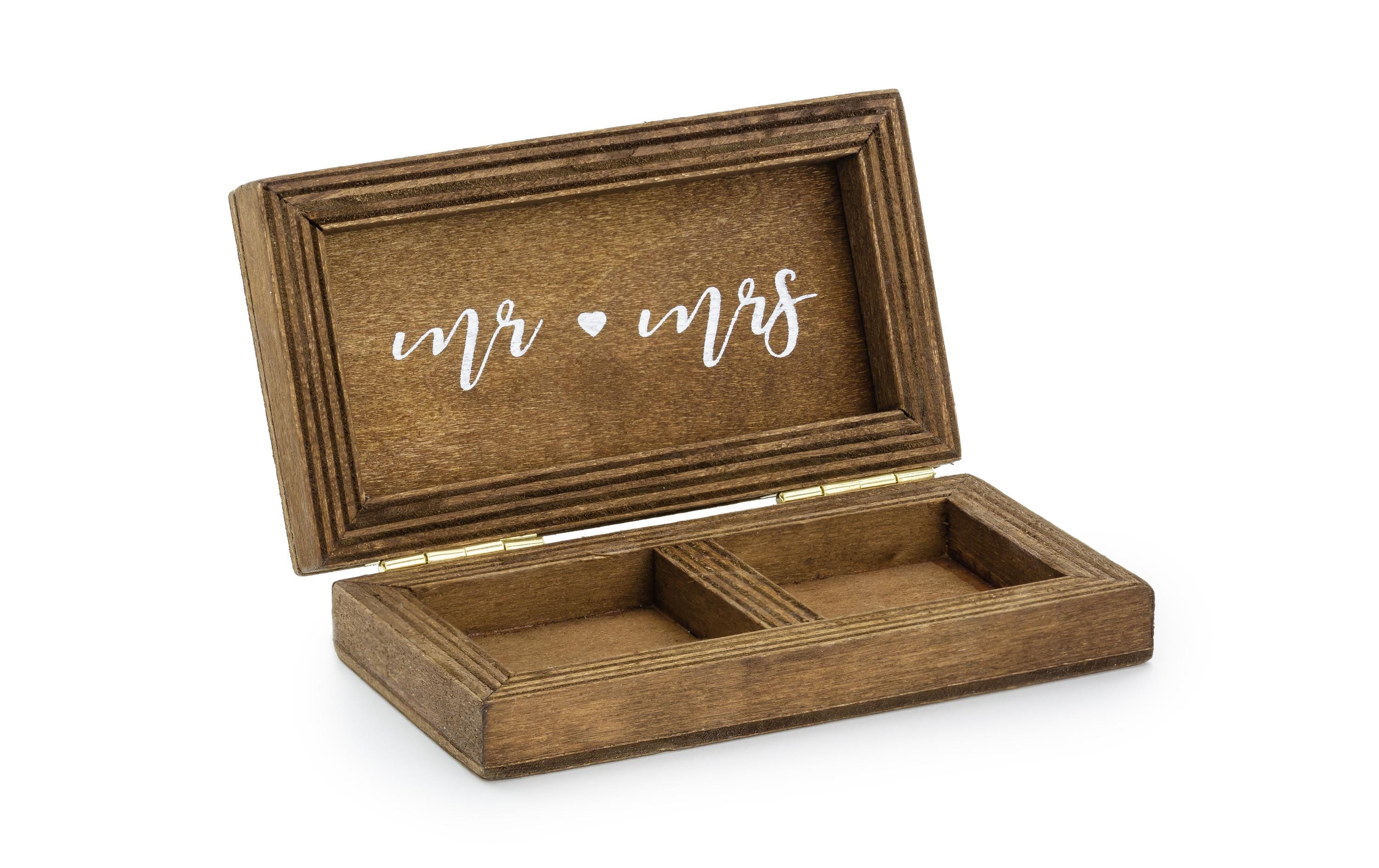Partydeco Hochzeitsaccessoire Ring Box Hochzeit 10 x 5.5 x 2 cm, Braun