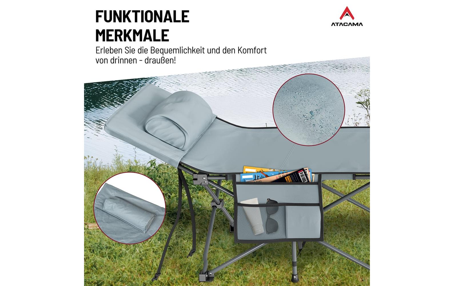 Atacama XXL Feldbett Dunkelgrau