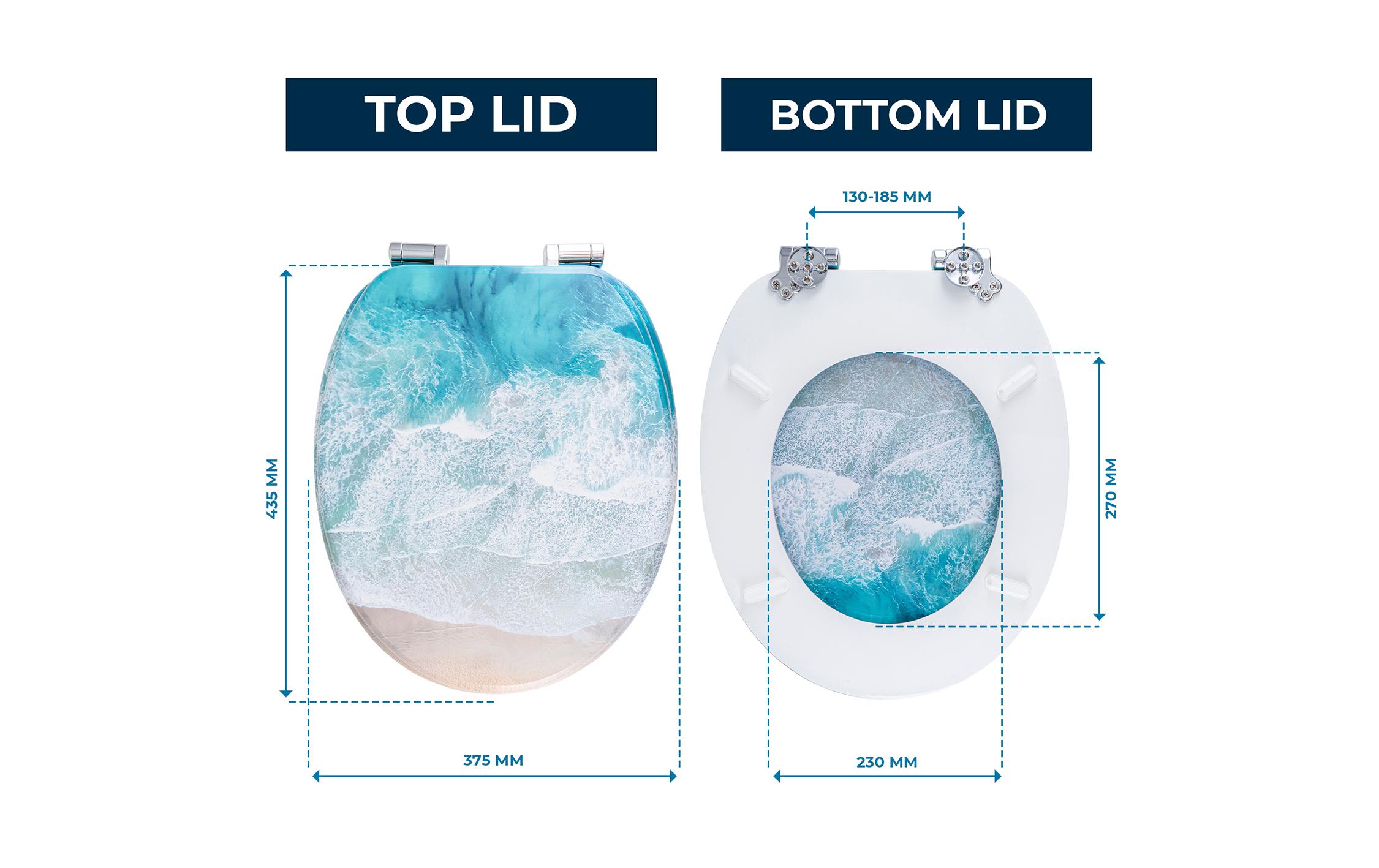 Benkstein Toilettensitz MDF türkis bedruckt