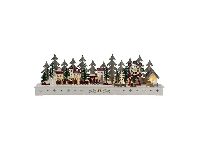 Konstsmide LED Holzsilhouette Dorf 25 cm x 78 cm Konstsmide LED Holzsilhouette Dorf 25 cm x 78 cm