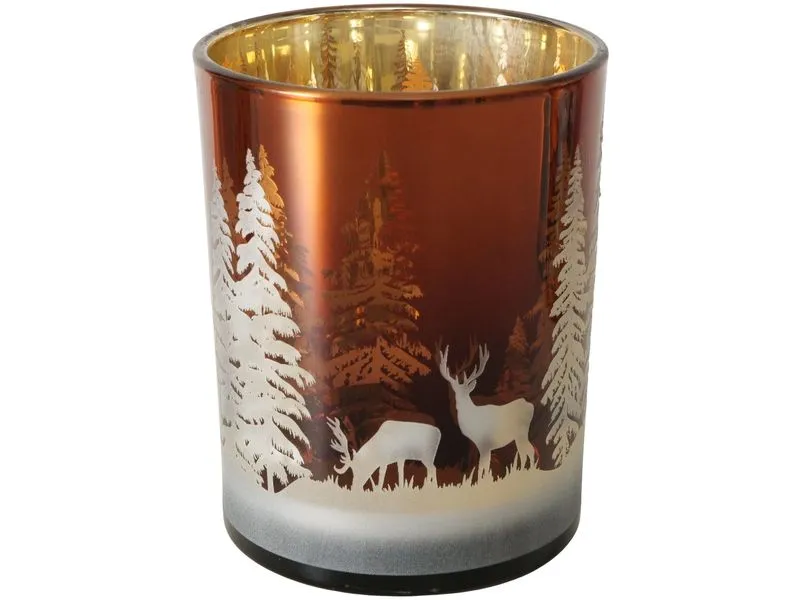 Boltze Weihnachtswindlicht Lorel Glas, 12.5 x 10 cm