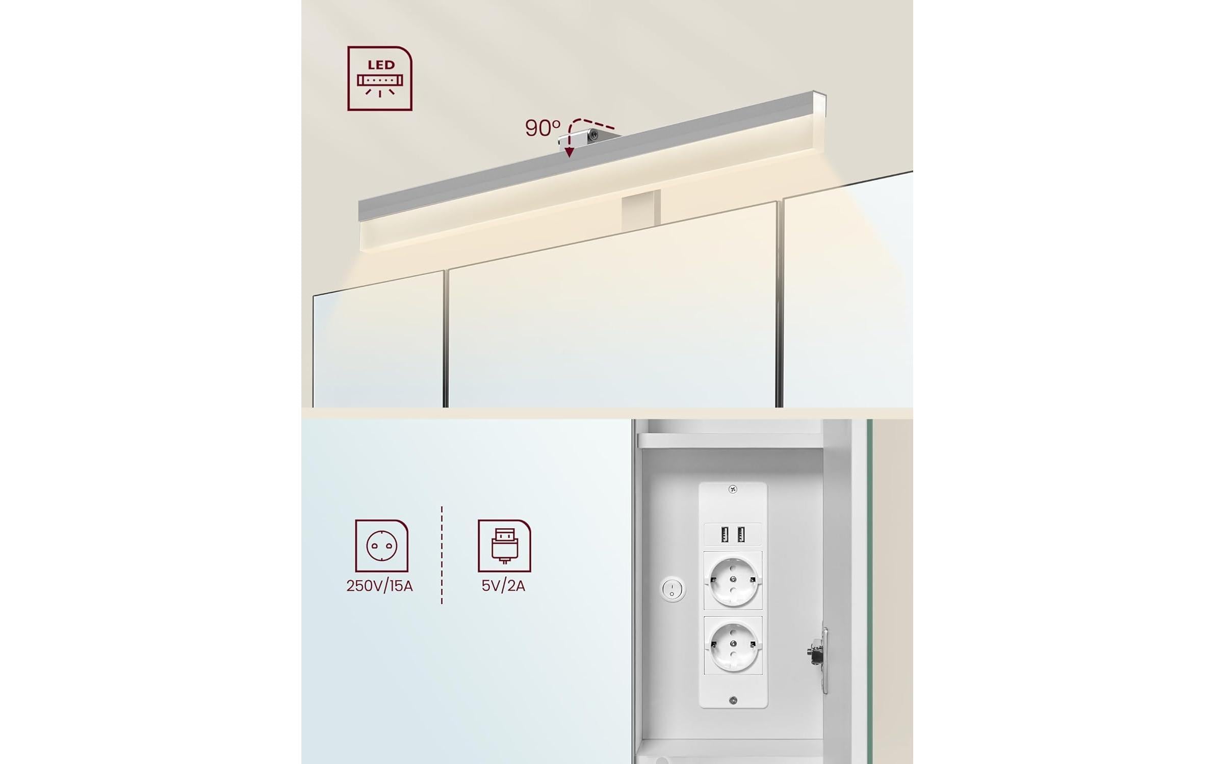 VASAGLE Spiegelschrank 16,5 x 70 x 75 cm