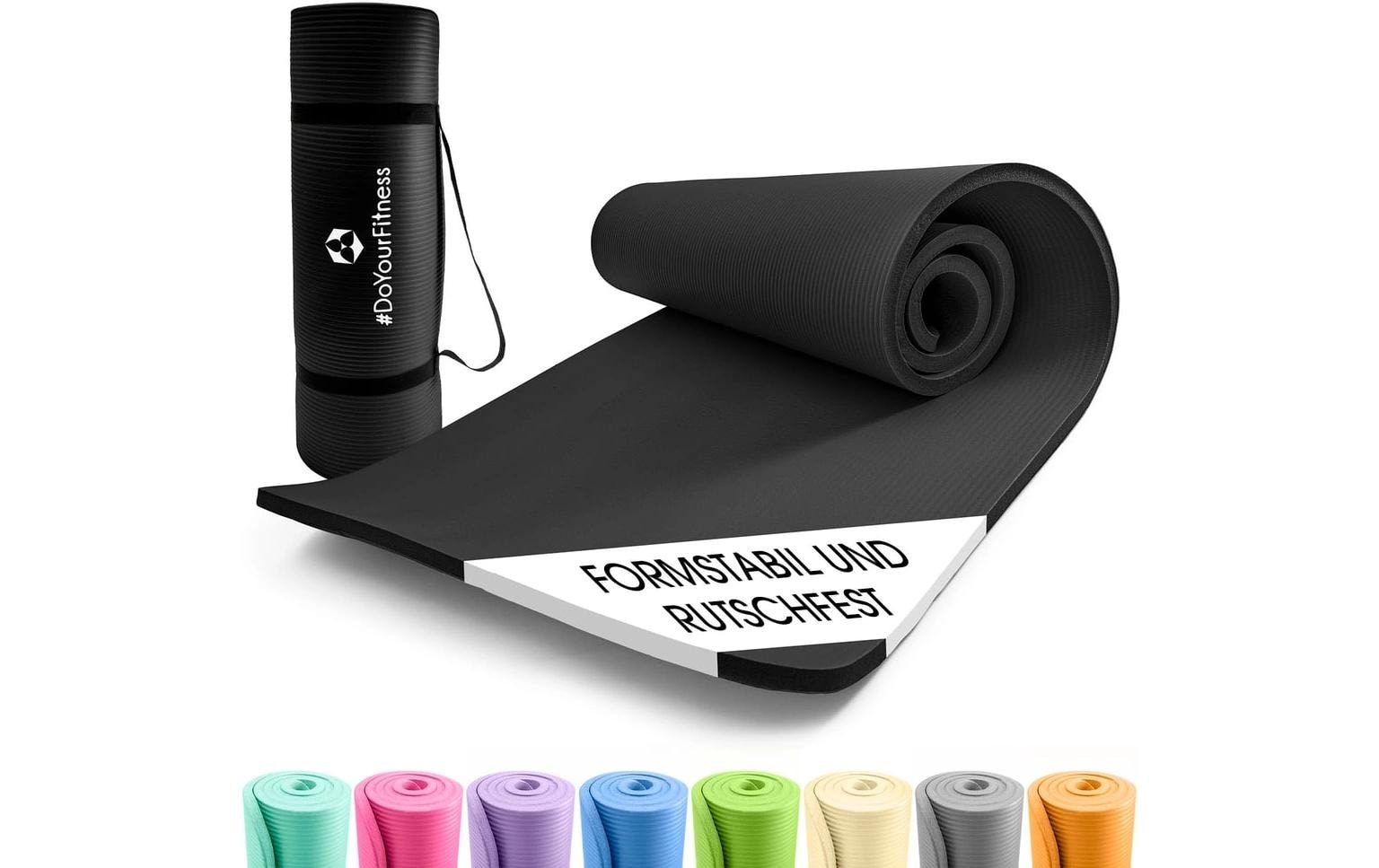World Fitness Fitnessmatte Ashanti 190 cm x 100 cm, Schwarz